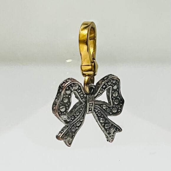 Vintage Juicy Couture Silver Diamond Bow Charm - Picture 4 of 5